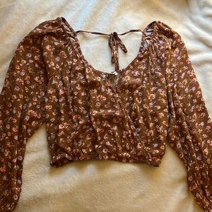American Eagle, size S, brown floral